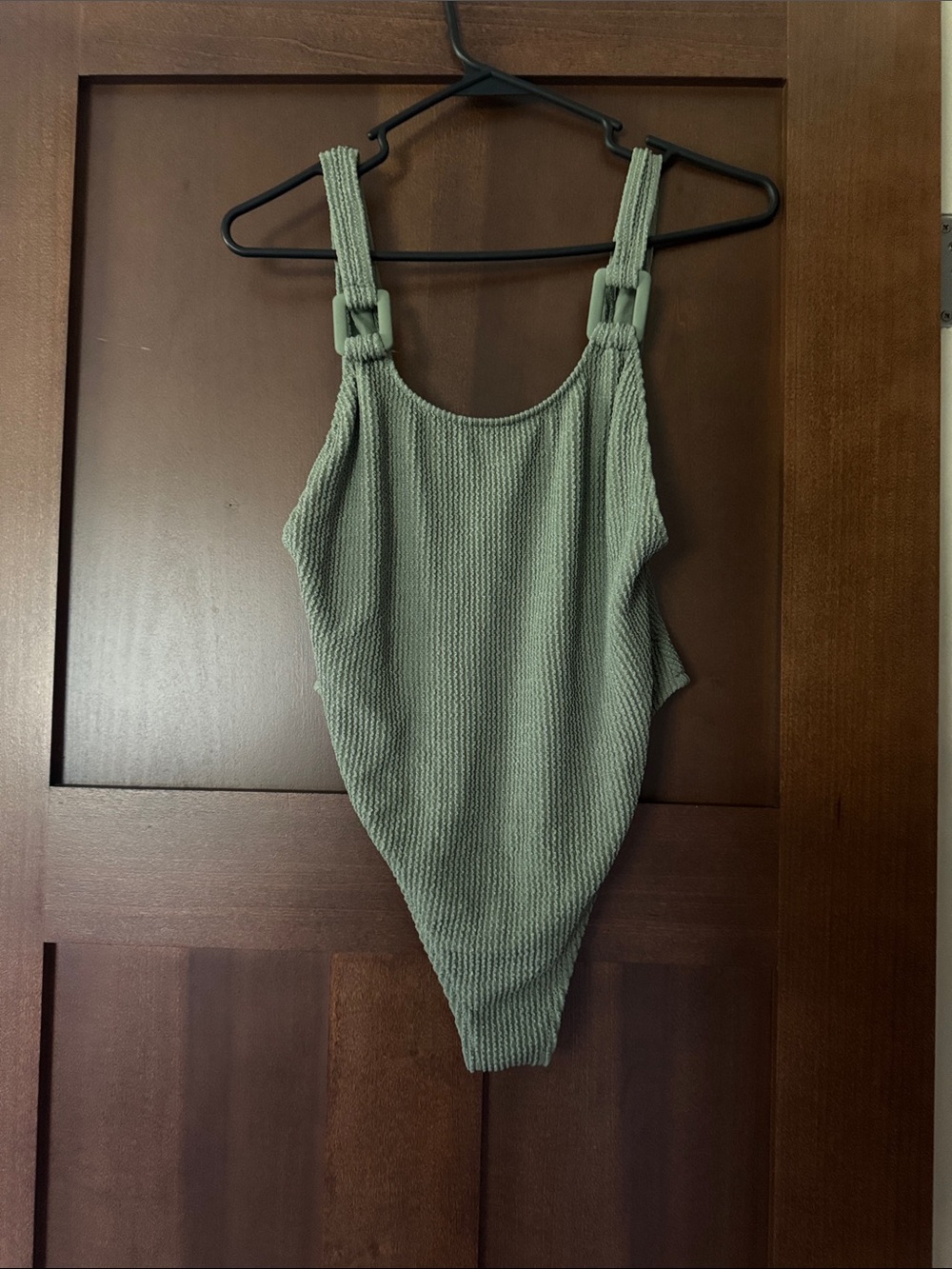 Aerie Textured One-Piece Swimsuit in Sage Green
